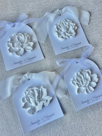 Carte avec Diffuseur Céramique "Roses" - Cadeaux invités