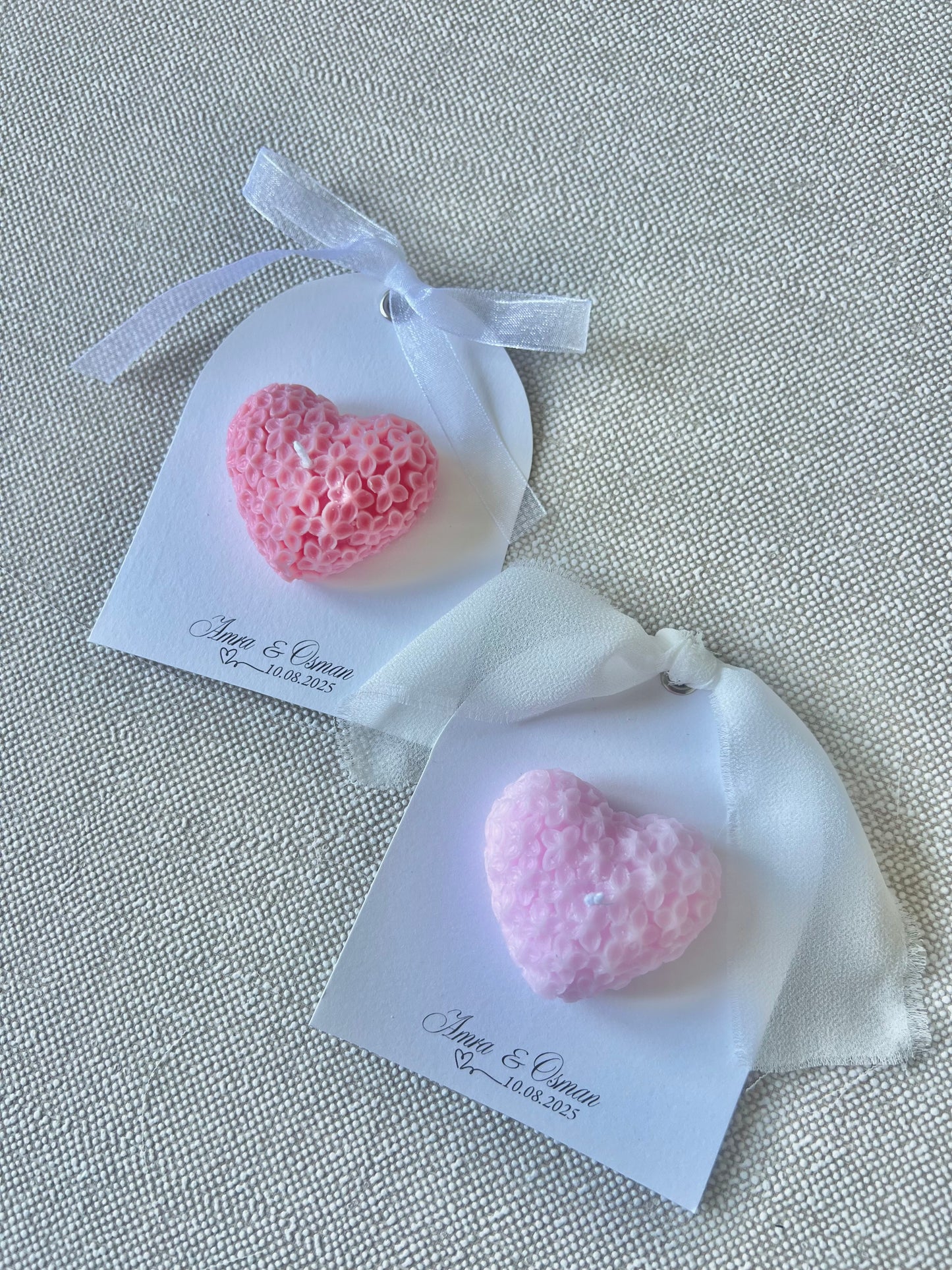 Carte avec Bougie "Coeur" - Cadeaux invités