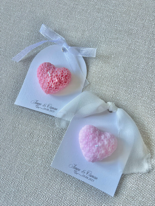 Carte avec Bougie "Coeur" - Cadeaux invités