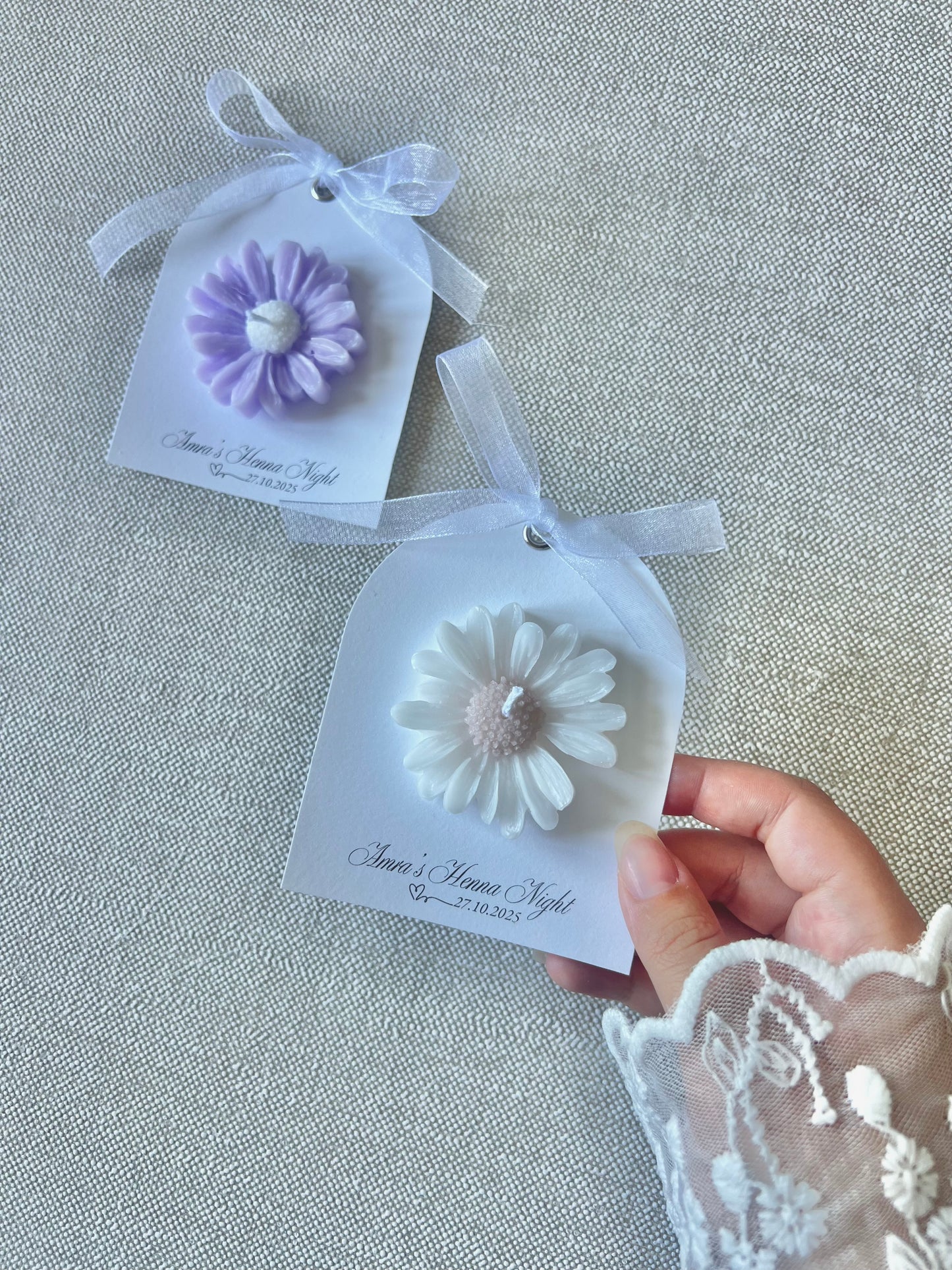 Carte avec Bougie "Marguerite" - Cadeaux invités