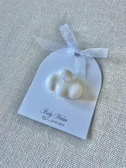 Carte avec Bougie "Nuage" - Cadeaux invités