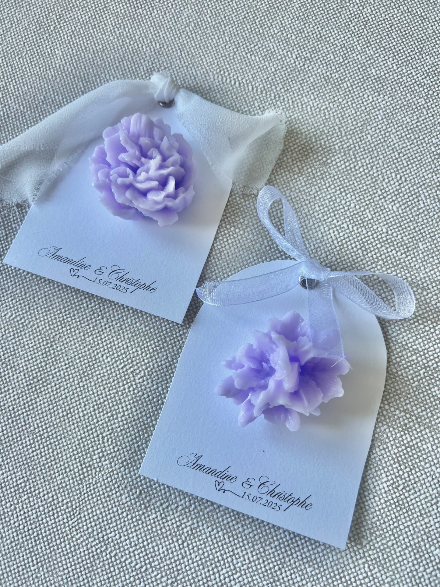 Carte avec Bougie "Fleurs" - Cadeaux invités