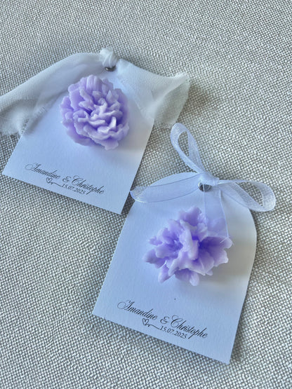 Carte avec Bougie "Fleurs" - Cadeaux invités
