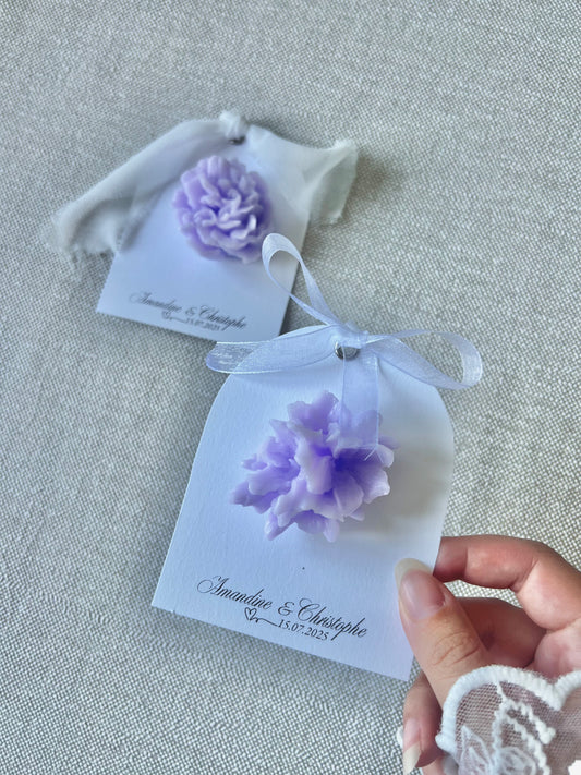 Carte avec Bougie "Fleurs" - Cadeaux invités