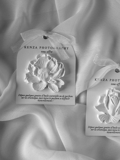 Carte avec Diffuseur Céramique "Roses" - Cadeaux invités