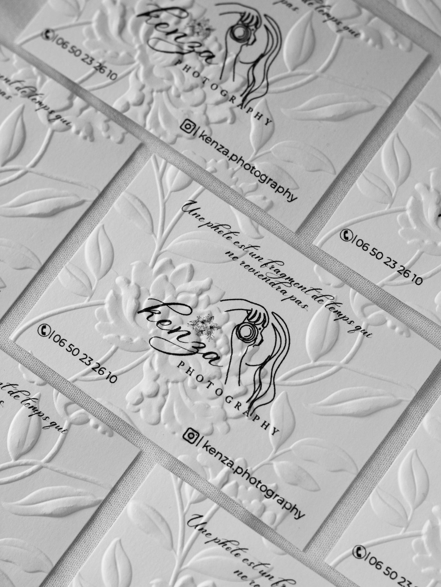 Cartes de remerciement - Embossage "Pivoine"