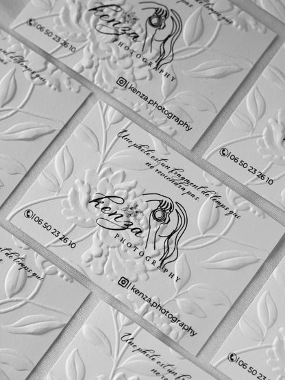 Cartes de remerciement - Embossage "Pivoine"