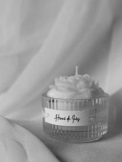 Bougie photophore roses - Cadeaux invités