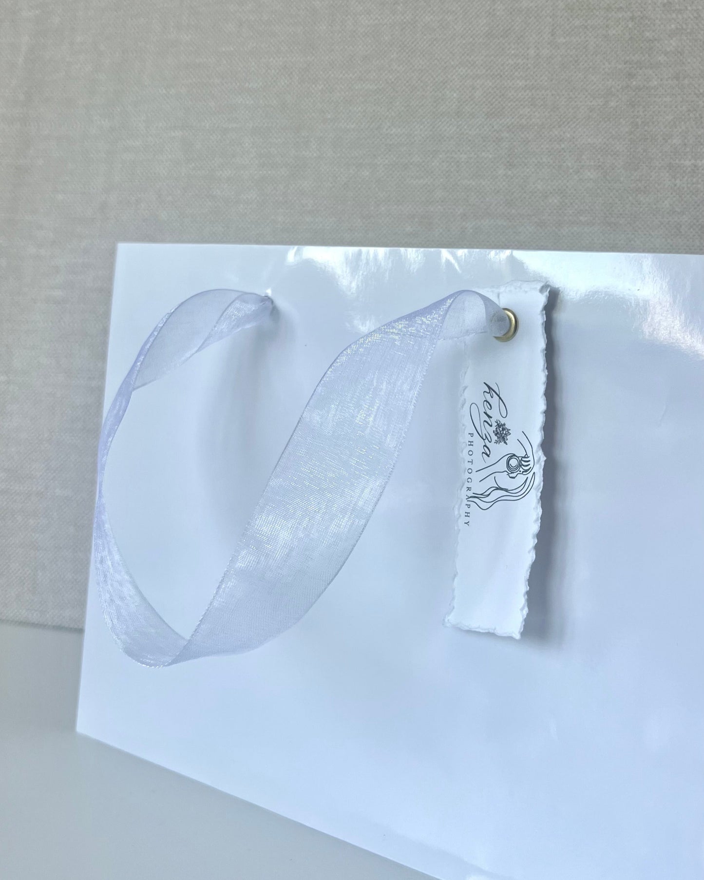 Sac cadeau Pro - Personnalisé - Blanc Glossy