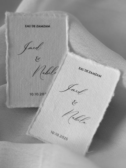 Etiquettes cadeaux invités - 100% coton - Double face