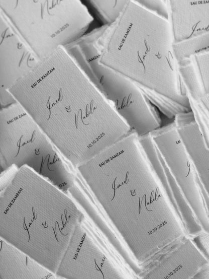 Etiquettes cadeaux invités - 100% coton - Double face