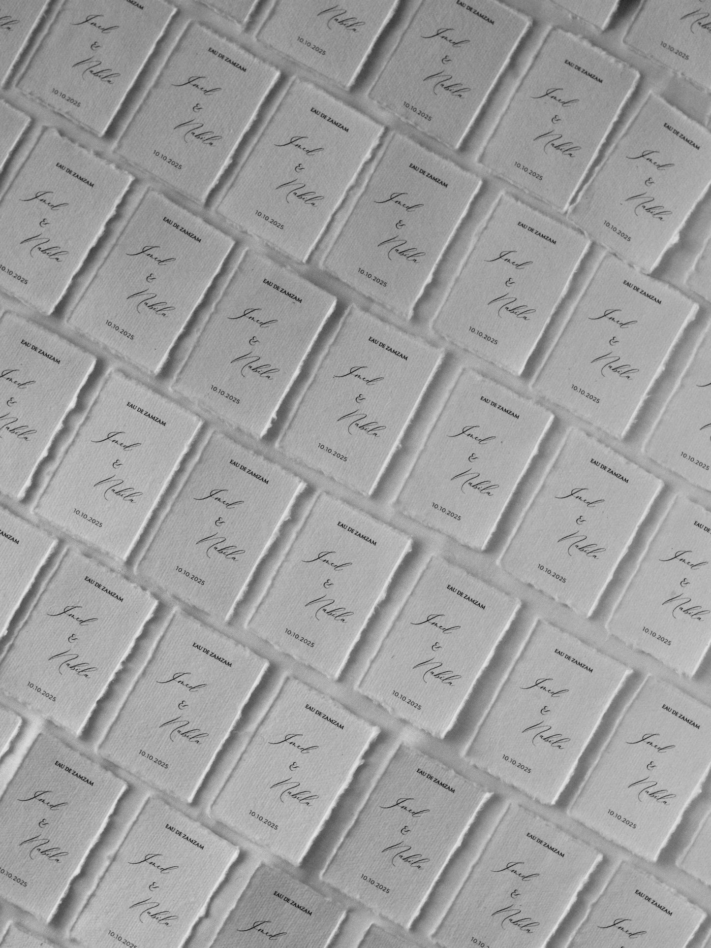 Etiquettes cadeaux invités - 100% coton - Double face