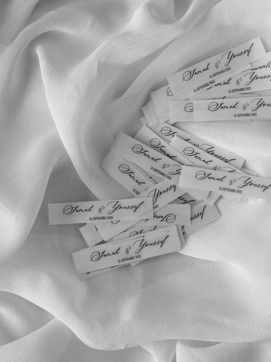 Stickers transparents pour fioles - cadeau invité - 10x1.5cm