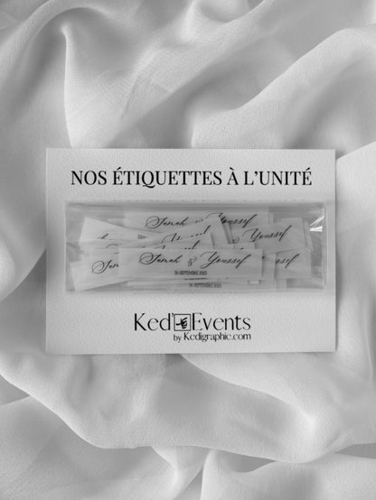 Stickers transparents pour fioles - cadeau invité - 10x1.5cm