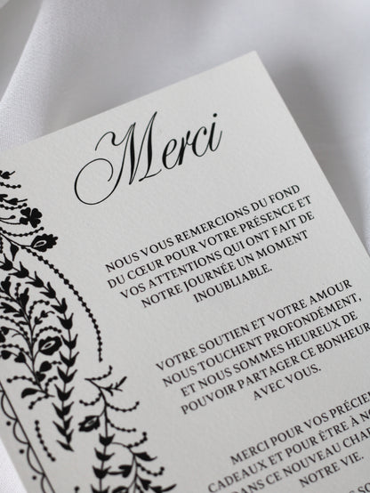 Carte de remerciement - OSMAN