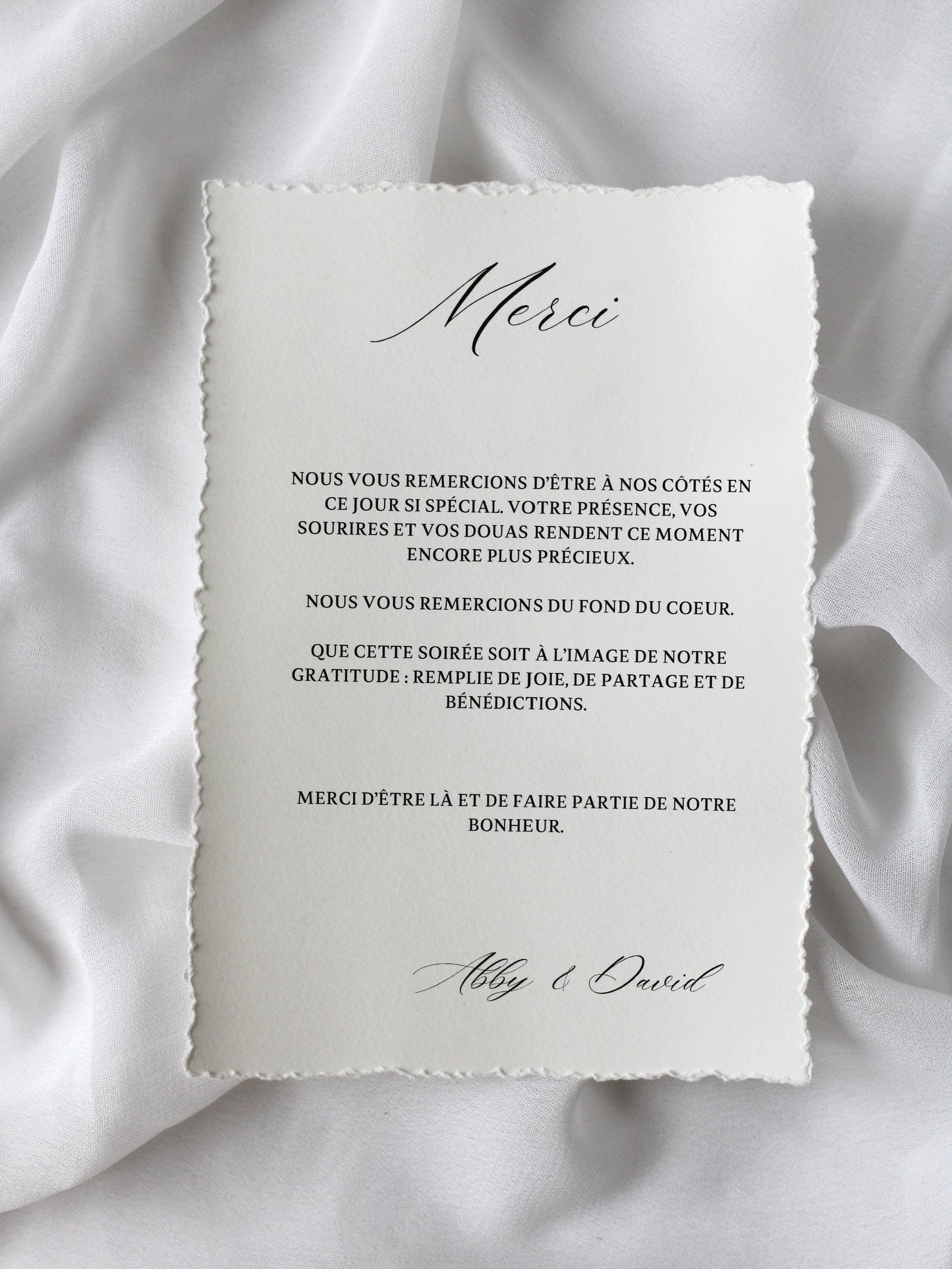 Carte de remerciement avec porte-prénom - NILUFER