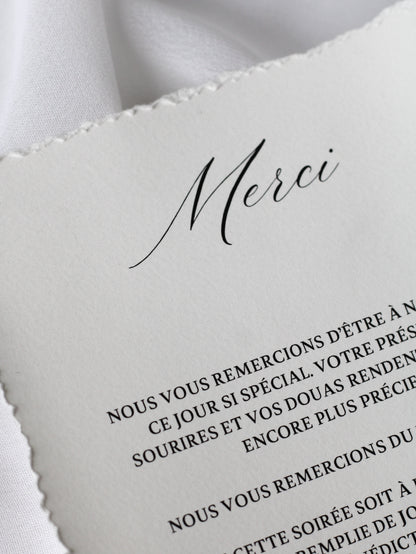 Carte de remerciement avec porte-prénom - NILUFER