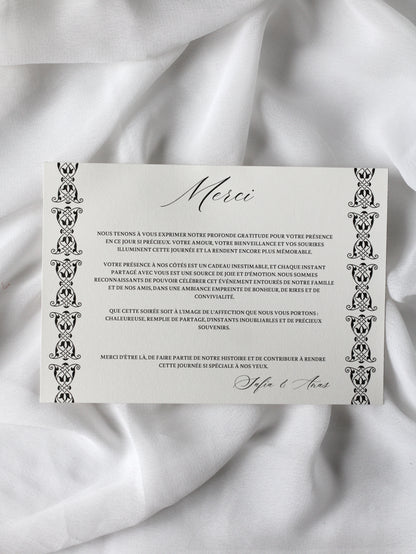 Carte de remerciement - CHARLOTTE