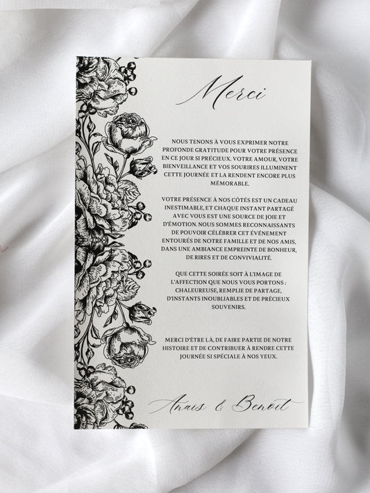 Carte de remerciement - CAMELIA