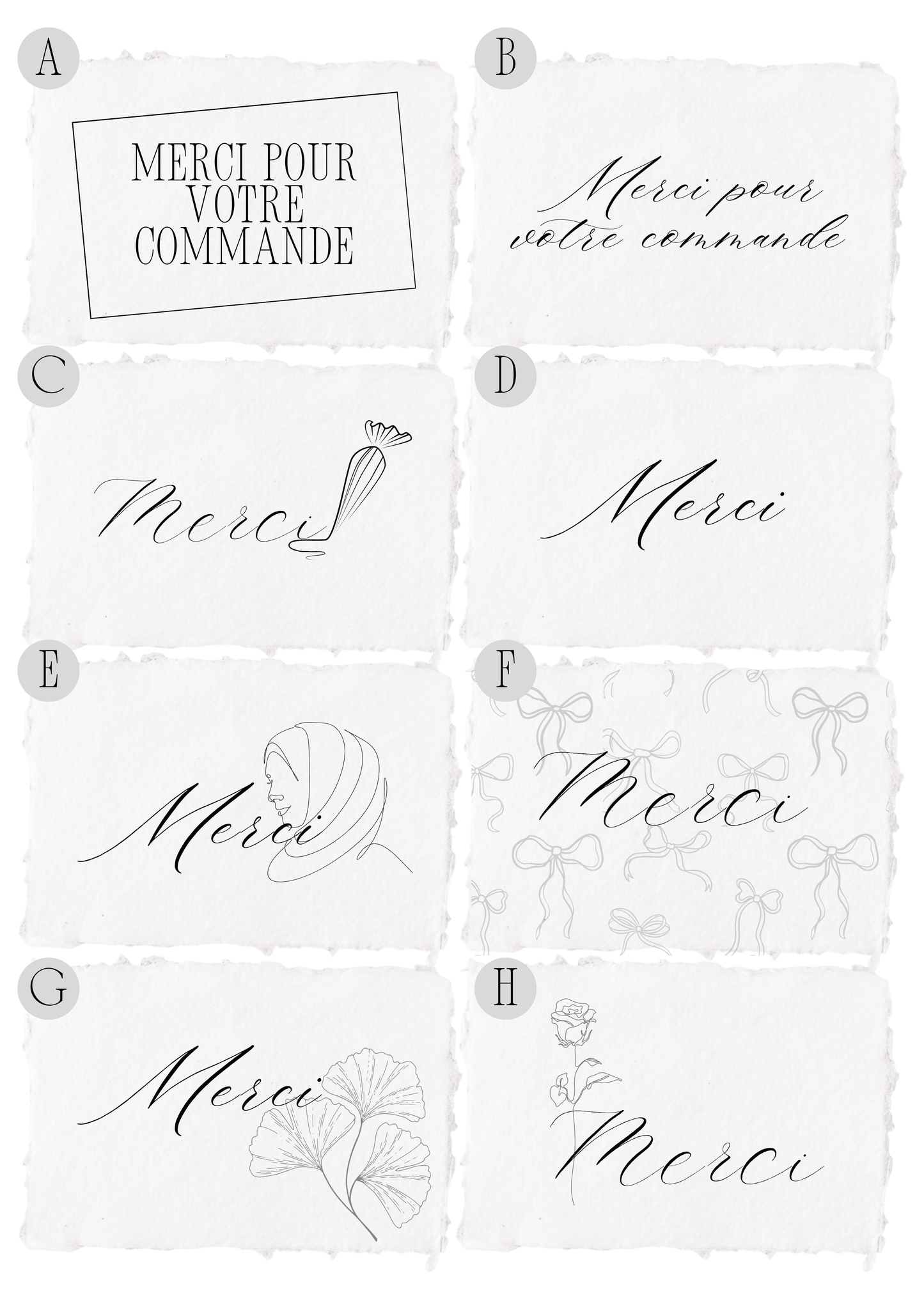 Cartes de remerciement Professionnelles - NILUFER