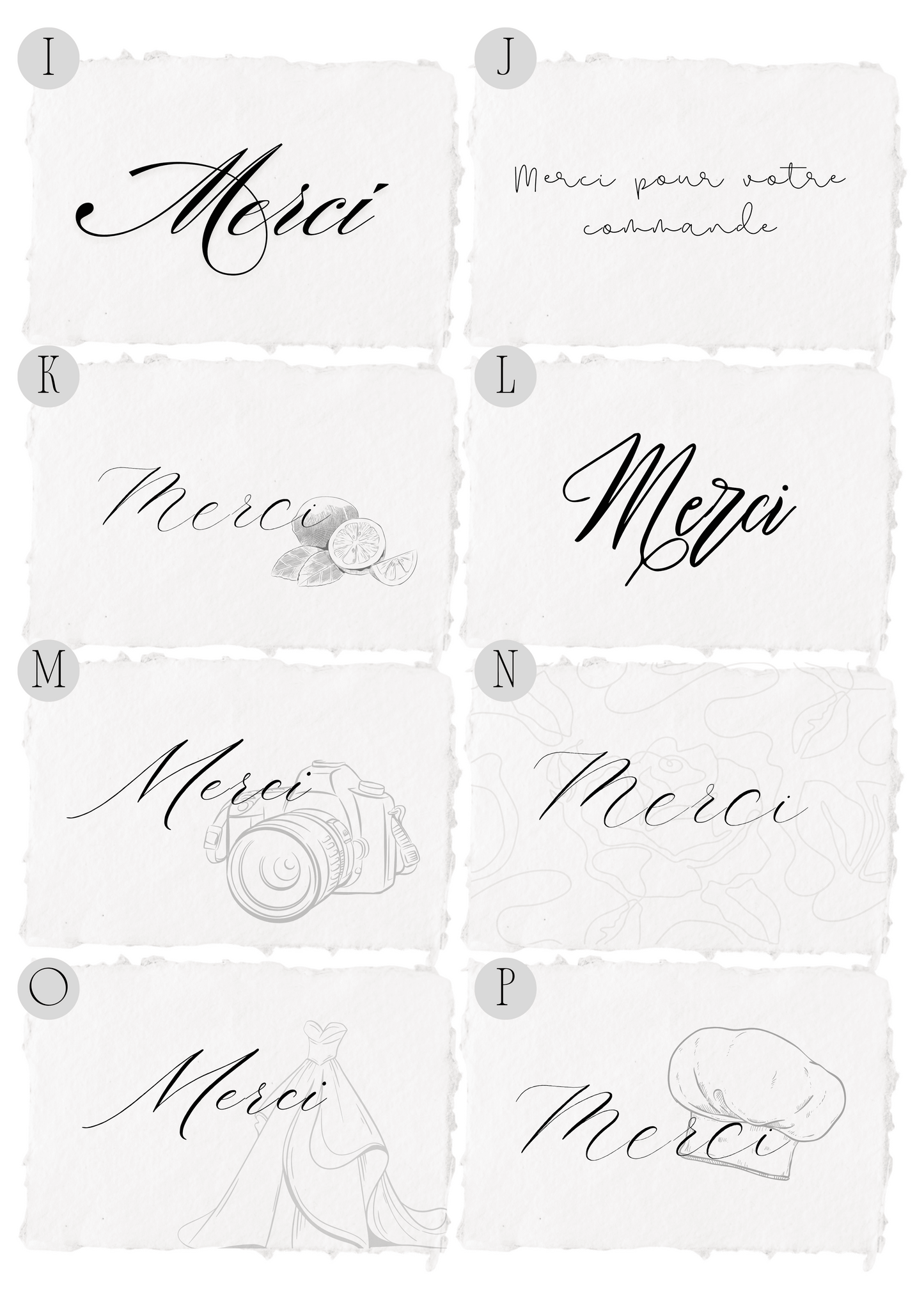 Cartes de remerciement Professionnelles - NILUFER