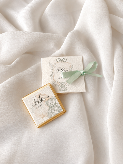 Pochette avec chocolat Naissance - Cadeaux invités