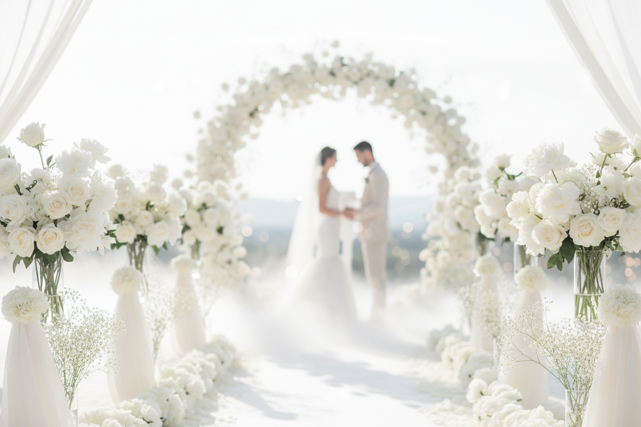 genre moi une image très lumineuse, que je puisse mettre en fond de pas d'accueil de mon site dans le temps floral blanche, mariage, vaporeux, lumineux délicat